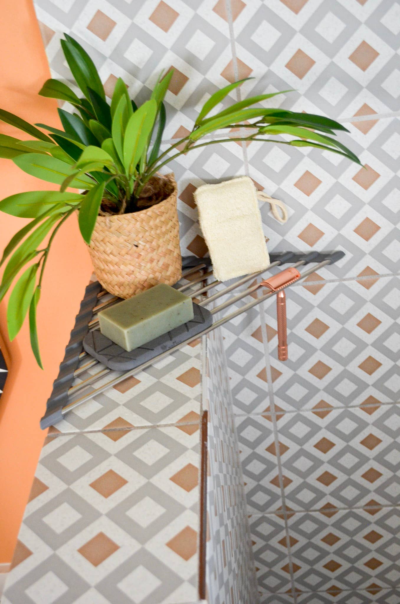 Corner Roll-Up Sink Rack | Shower Rack | Plastic Free