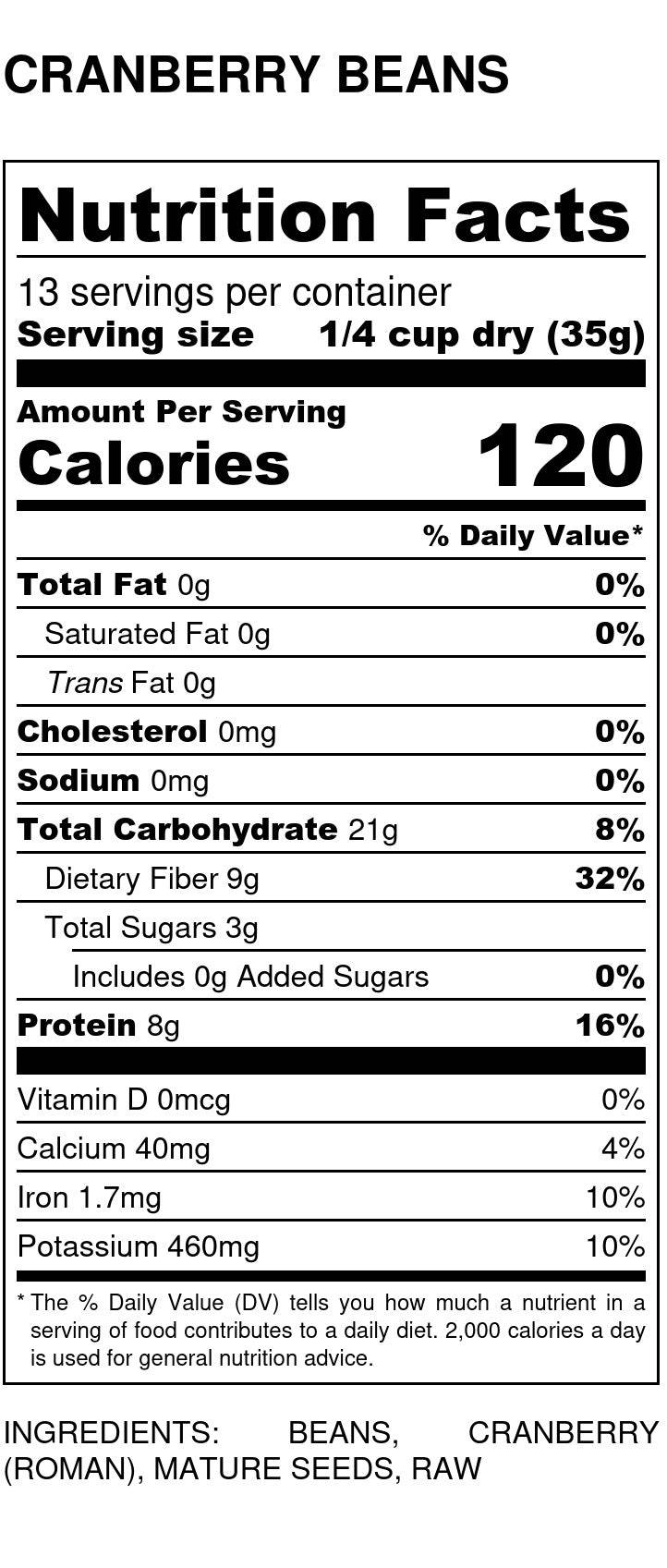 Borlotti Beans/Cranberry Beans, Organic