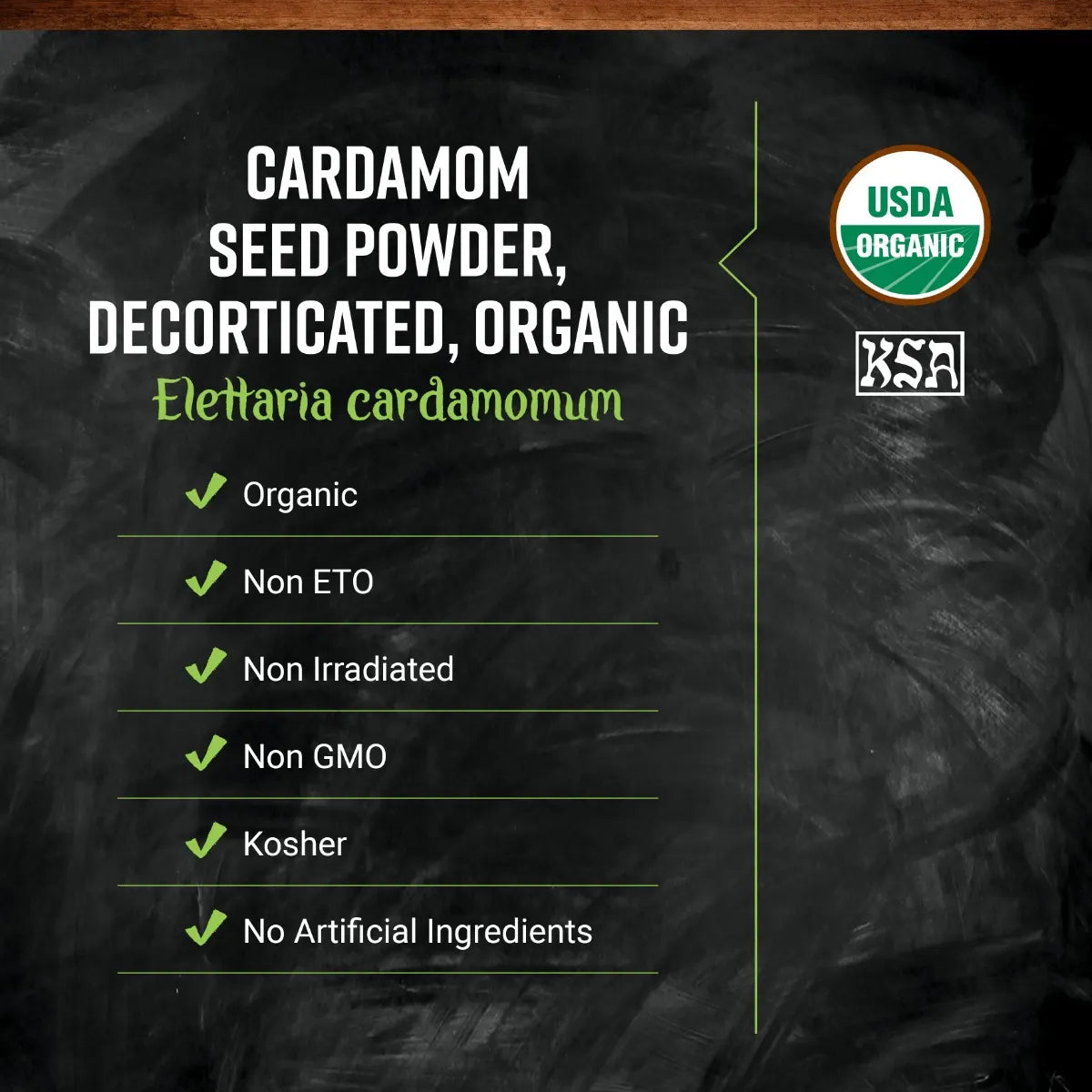 Cardamom Seed Powder, decorticated, organic