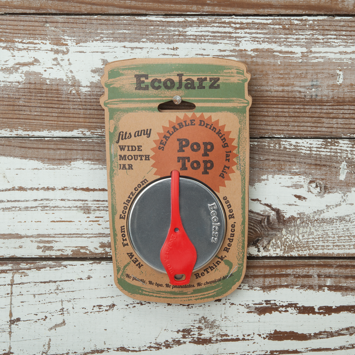 PopTop Sealable Drinking Jar Lid - Wide Mouth