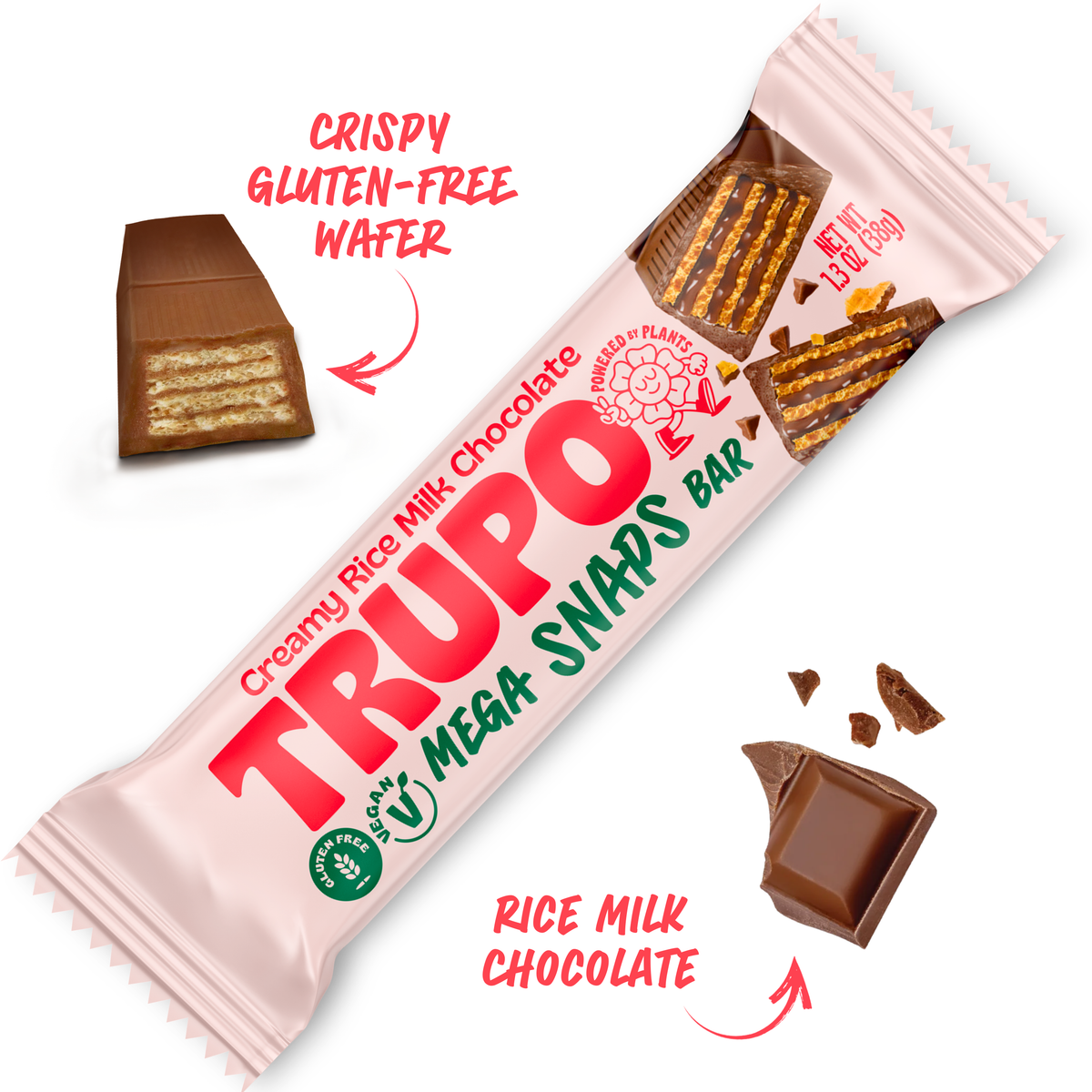 Mega Wafer Bar Vegan Gluten-Free Chocolate Wafer Snack