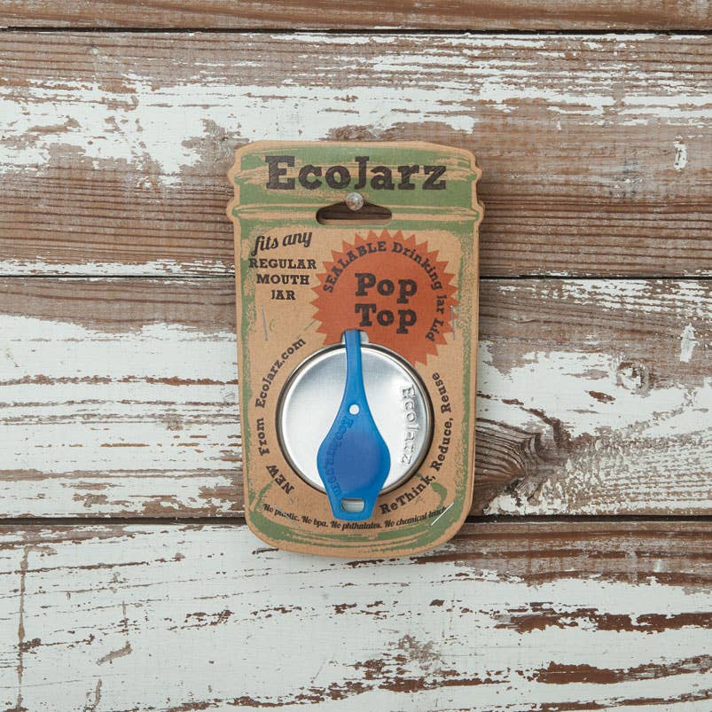 PopTop Sealable Drinking Jar Lid - Regular Mouth