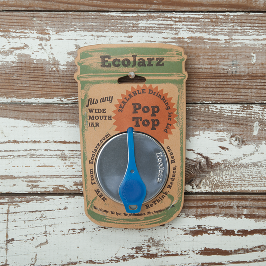 PopTop Sealable Drinking Jar Lid - Wide Mouth