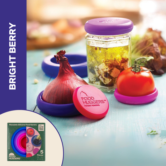 Reusable Silicone Food Savers – Bright Berry (Set of 5)