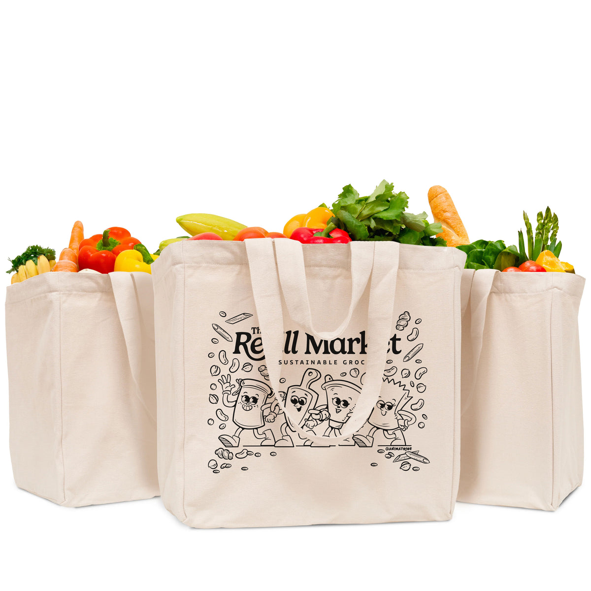 Canvas Jumbo Tote Bag (6 pockets)