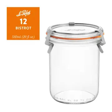 580ml Bistrot French Glass Canning Jar W 86mm Removable Lid