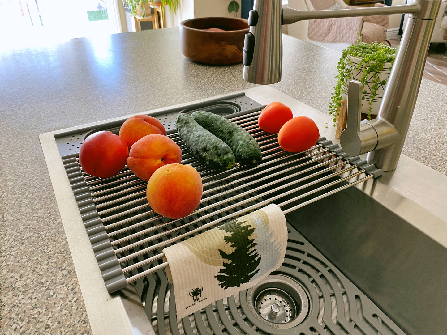 Roll up Silicone & Steel Dish Drying Rack