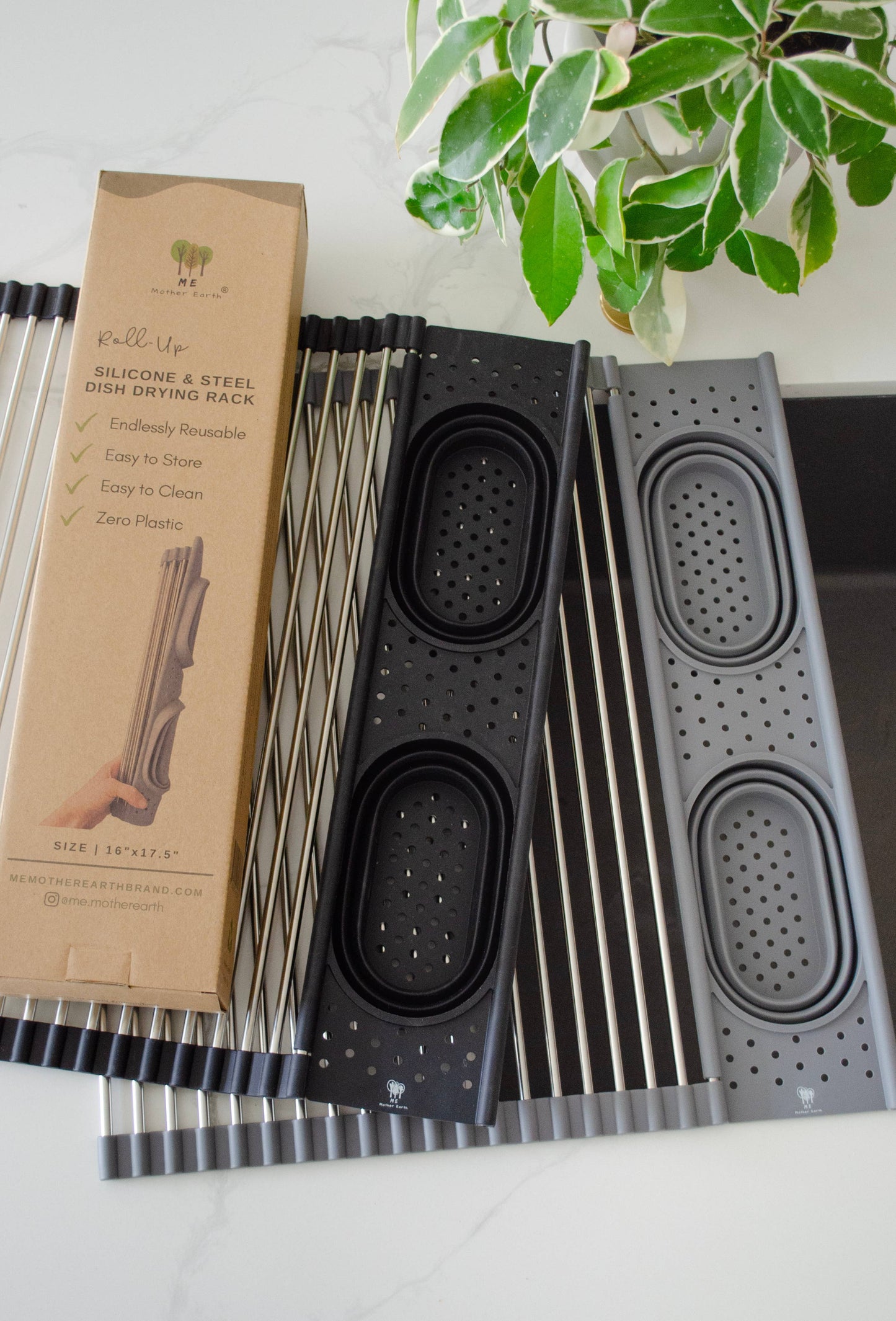 Roll up Silicone & Steel Dish Drying Rack