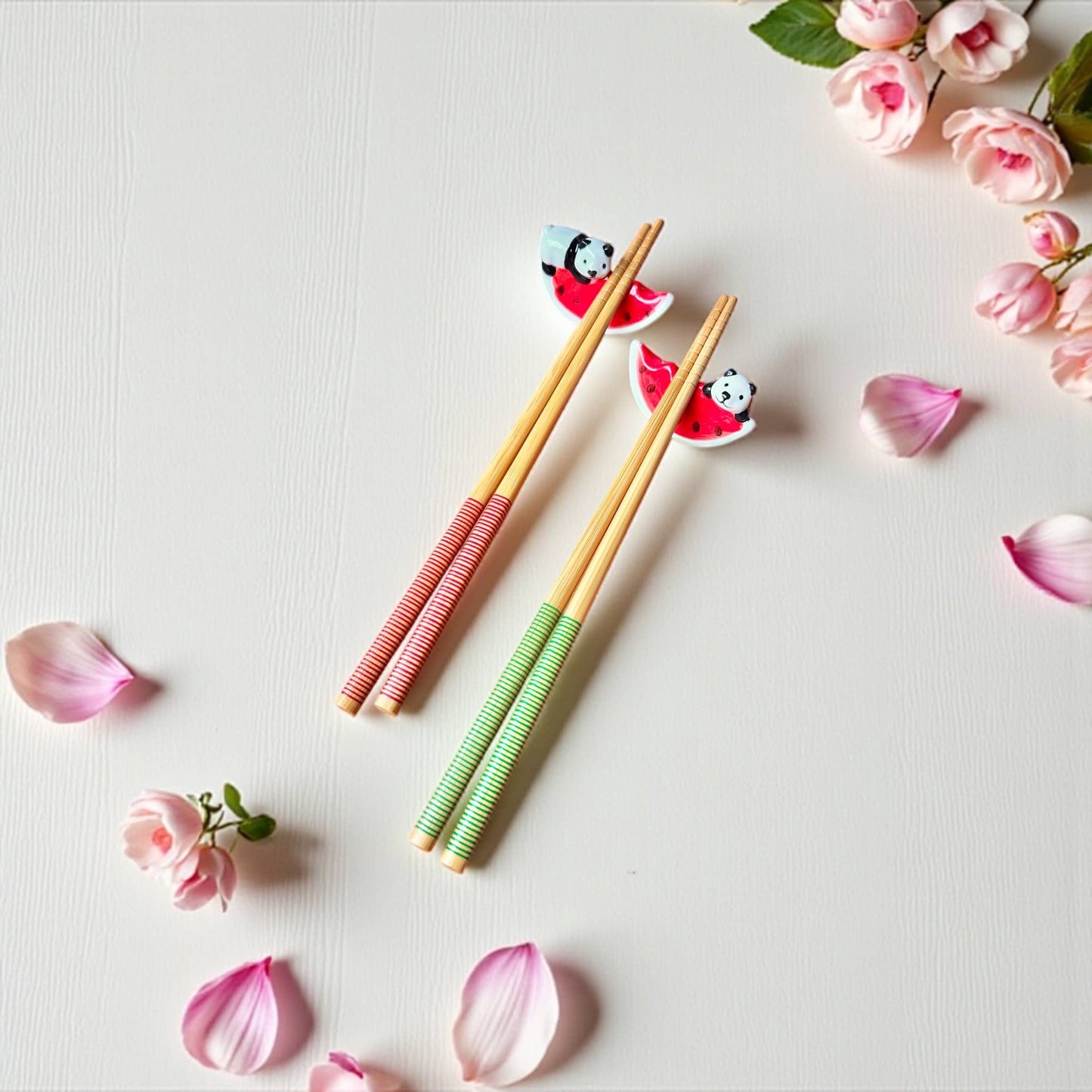 2x Watermelon Panda Chopstick Rest | Stocking Stuffer