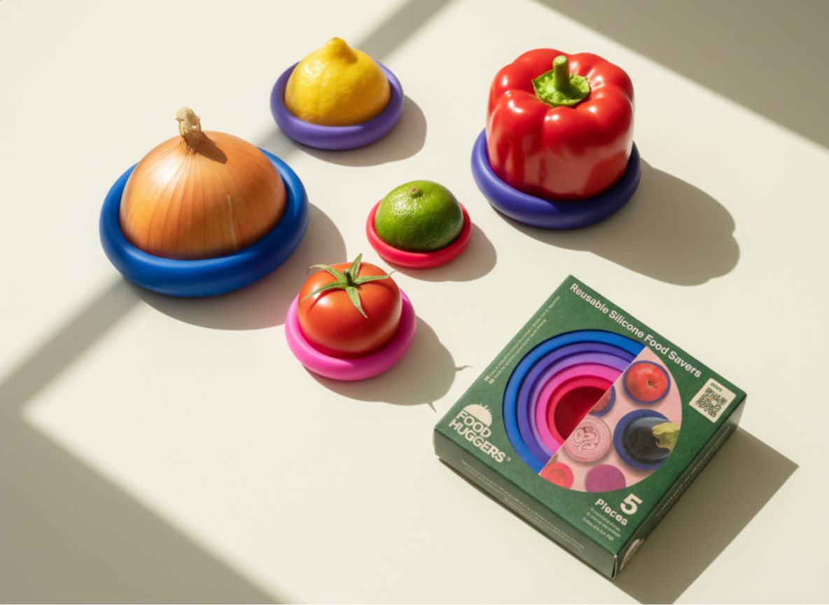 Reusable Silicone Food Savers – Bright Berry (Set of 5)