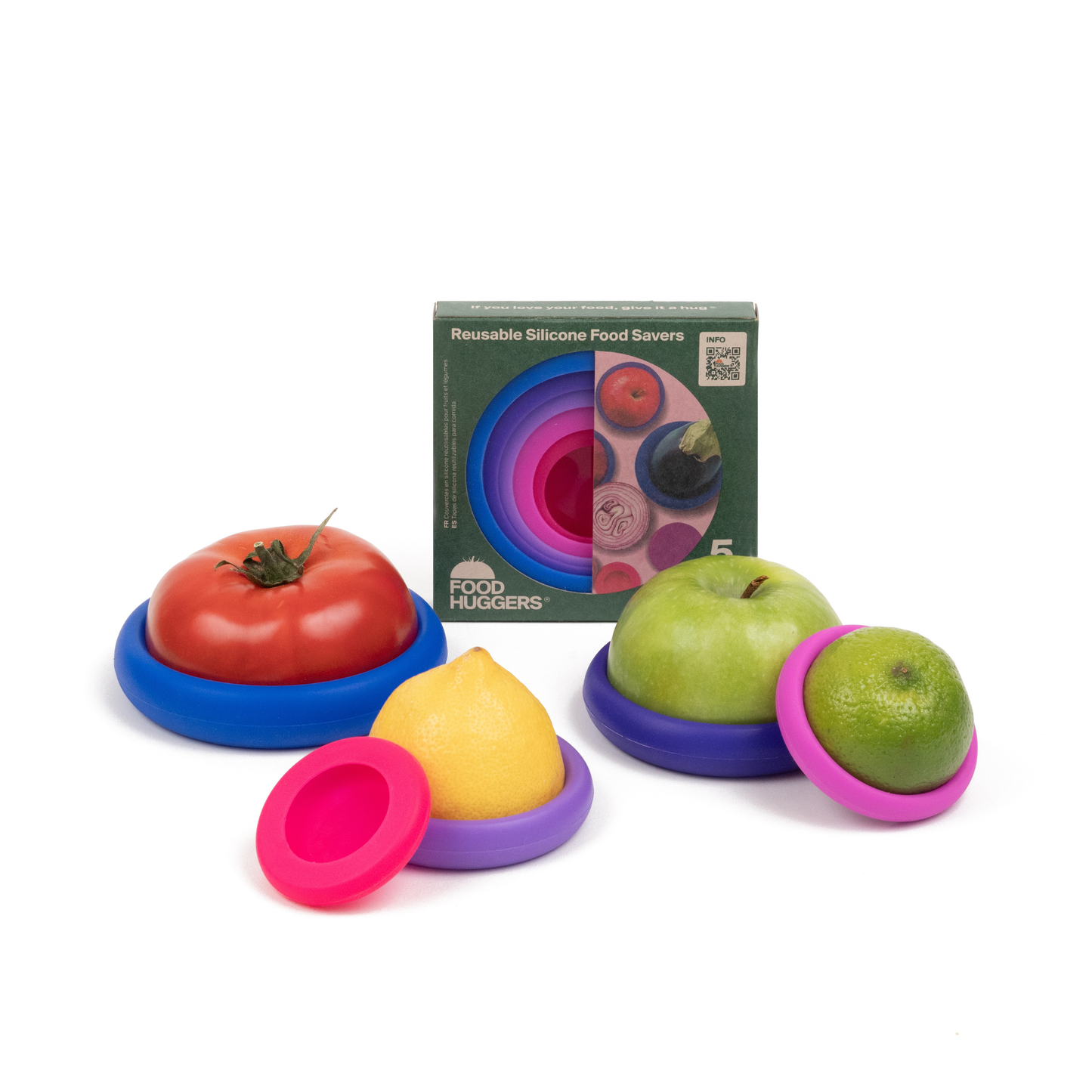 Reusable Silicone Food Savers – Bright Berry (Set of 5)