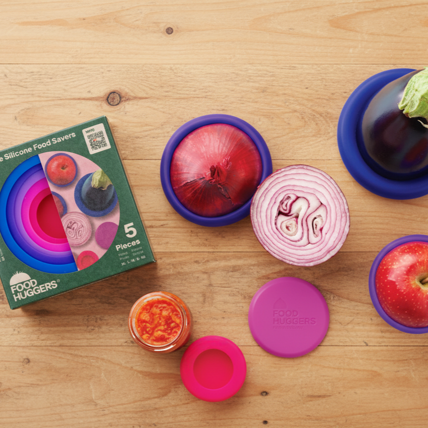 Reusable Silicone Food Savers – Bright Berry (Set of 5)