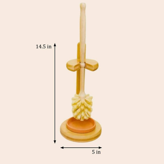 Bamboo Toilet Bowl Cleaner Brush & Stand
