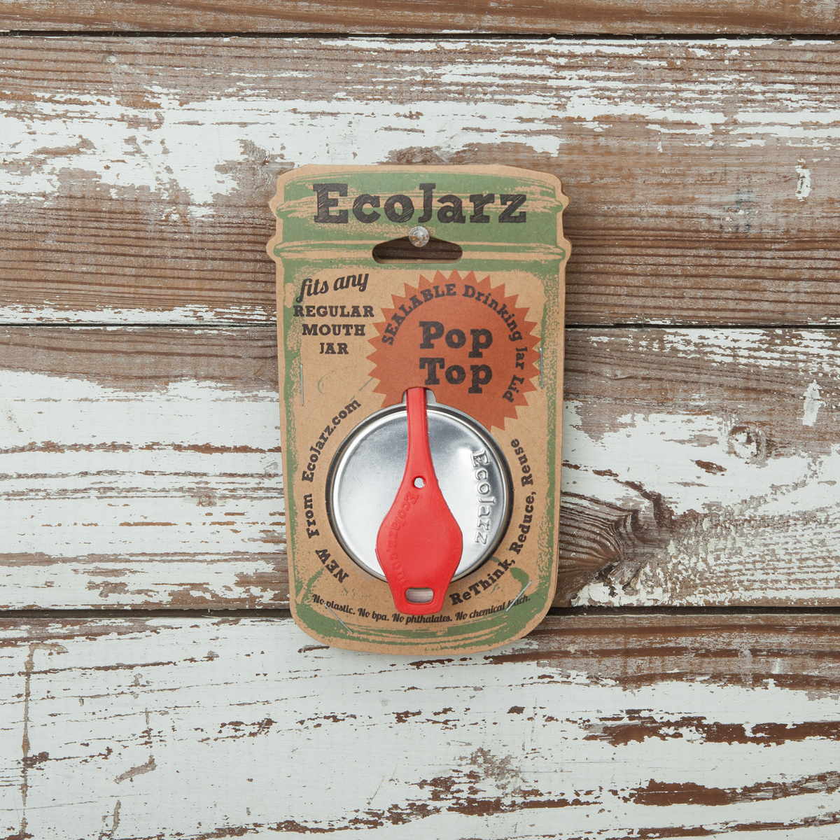 PopTop Sealable Drinking Jar Lid - Regular Mouth