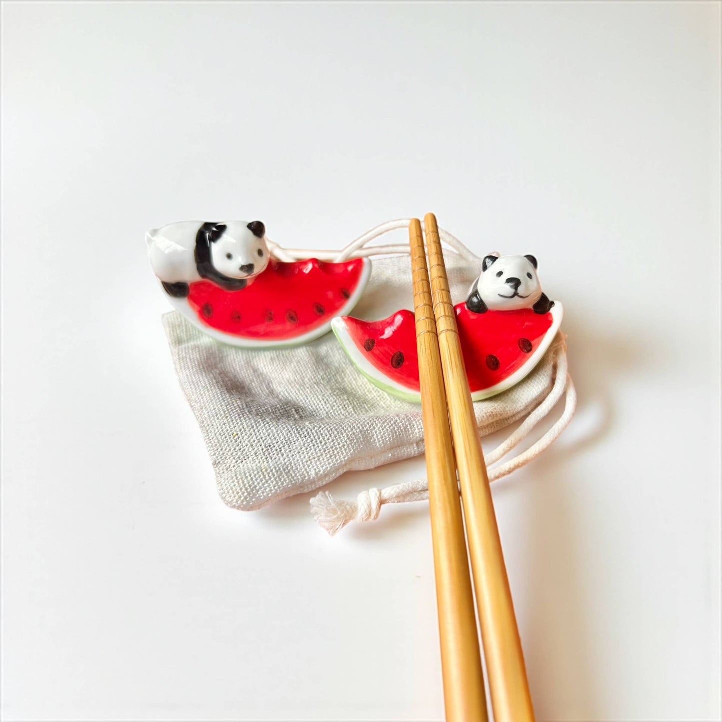 2x Watermelon Panda Chopstick Rest | Stocking Stuffer