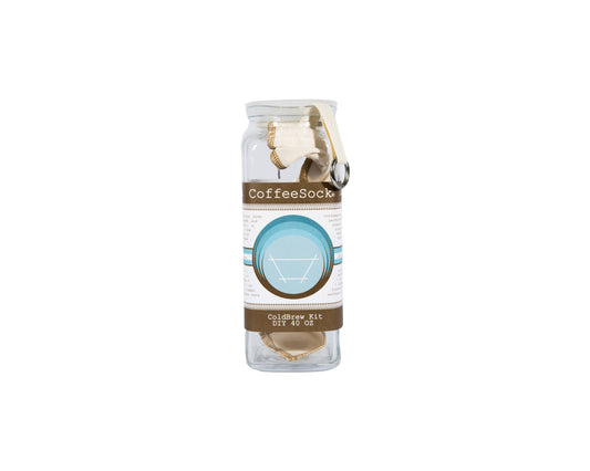 DIY Reusable Organic Cotton Cold Brew Coffee Kit 40 Ounce