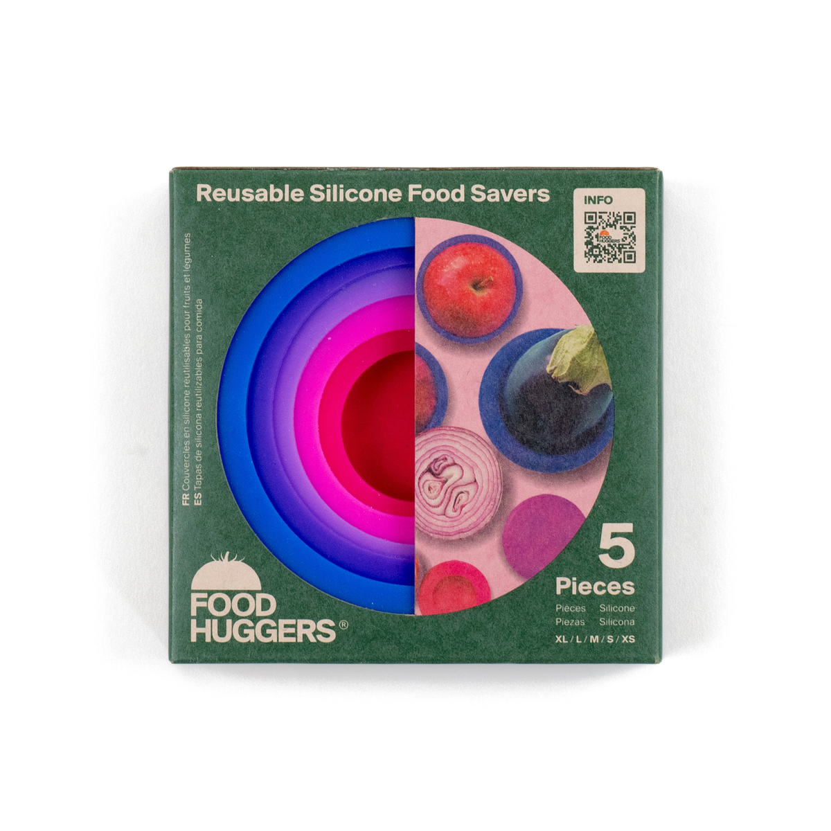 Reusable Silicone Food Savers – Bright Berry (Set of 5)