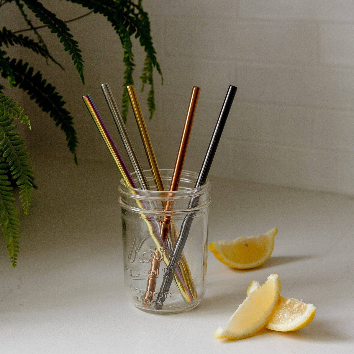 Stainless Steel Straw- Straight or Bent, 5 Colors